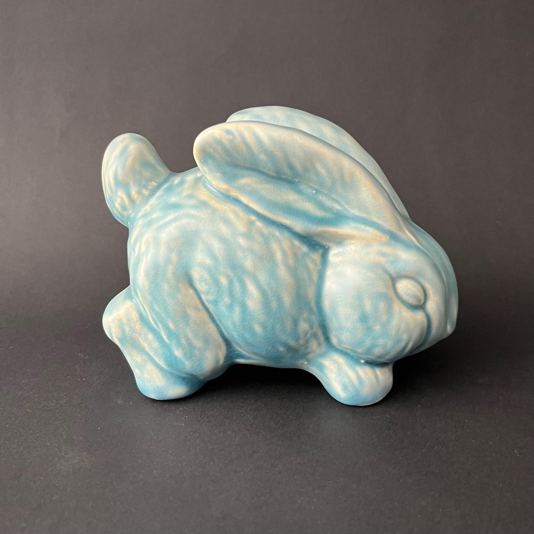 Tourquoise Rabbit Vintage Large Price Bros Sylvac Style Turquoise Blue Hopping Bunny ...