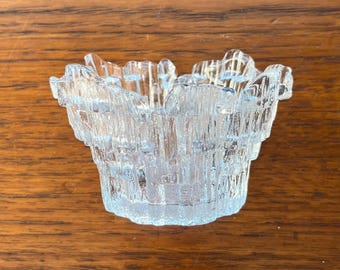 Vintage MCM Dalzell Viking Glass Iceberg Votive Candle Holder