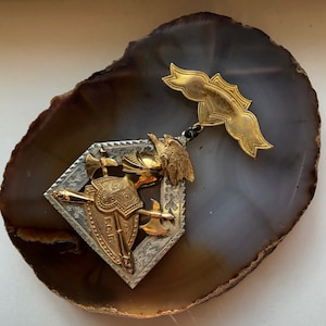 Antyczny zabytkowy medal Rycerzy Pythiasa ze srebra próby 925 FCB Fraternal Masonic Emblem