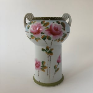 Antique Nippon Hand Painted Roses Moraige Vase