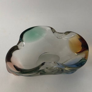 Mstisov Mid Century Czech Glass Rhapsody Bowl by Frantisek Zemek