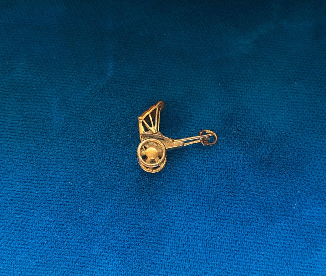Vintage 14K Gold Rickshaw Charm for Bracelet or Pendant - Etsy