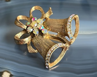 Broche Vintage Signée Rambaud - Métal Doré - Très Bon état
