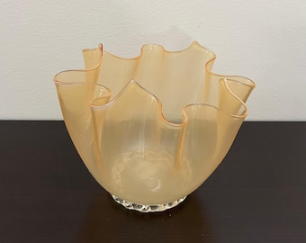 ヴィンテージ ムラーノ スタイル 手吹きガラス ハンカチ花瓶 - Etsy 日本