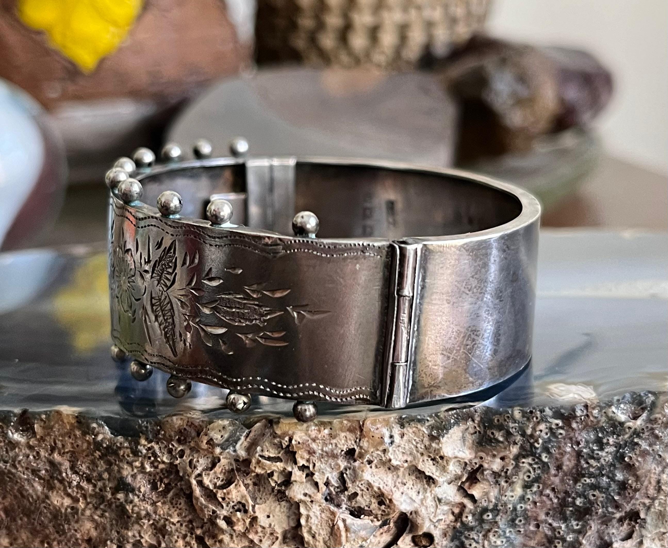 Antique Victorian Sterling Silver Bangle Clamper Bracelet - Etsy