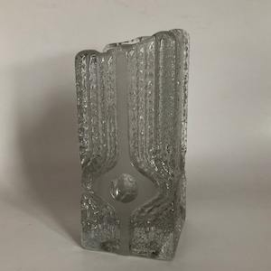 Mid Century Modern 1960s Modernist Vase by Heiner Duesterhaus for Walther Glass