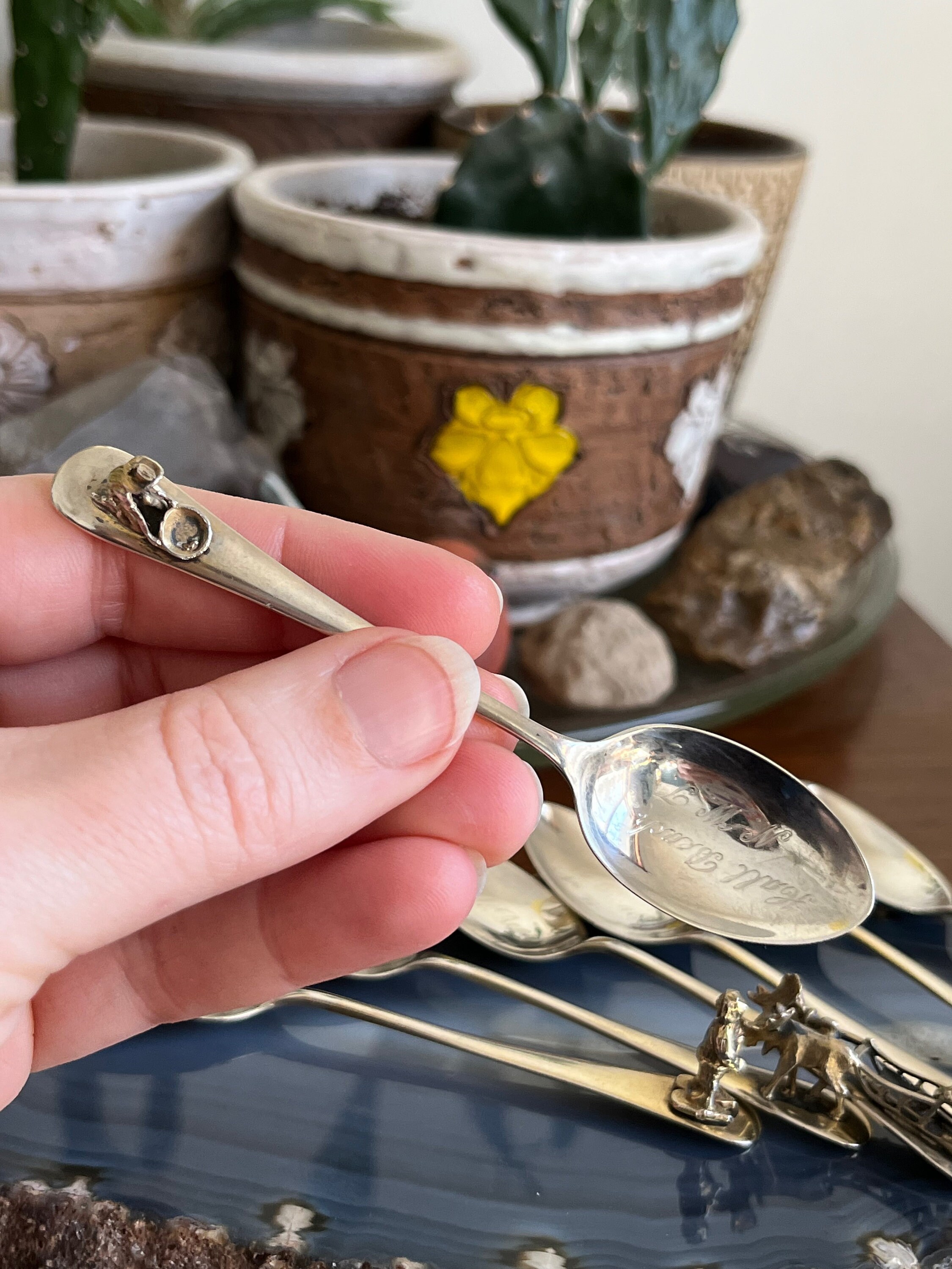Vintage Sterling Silver Hall Beach NWT Souvenir Spoons 3