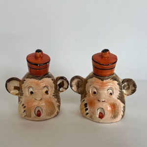 Vintage Shafford Japan Anthropomorphic Monkey Ape Salt and Pepper Shakers