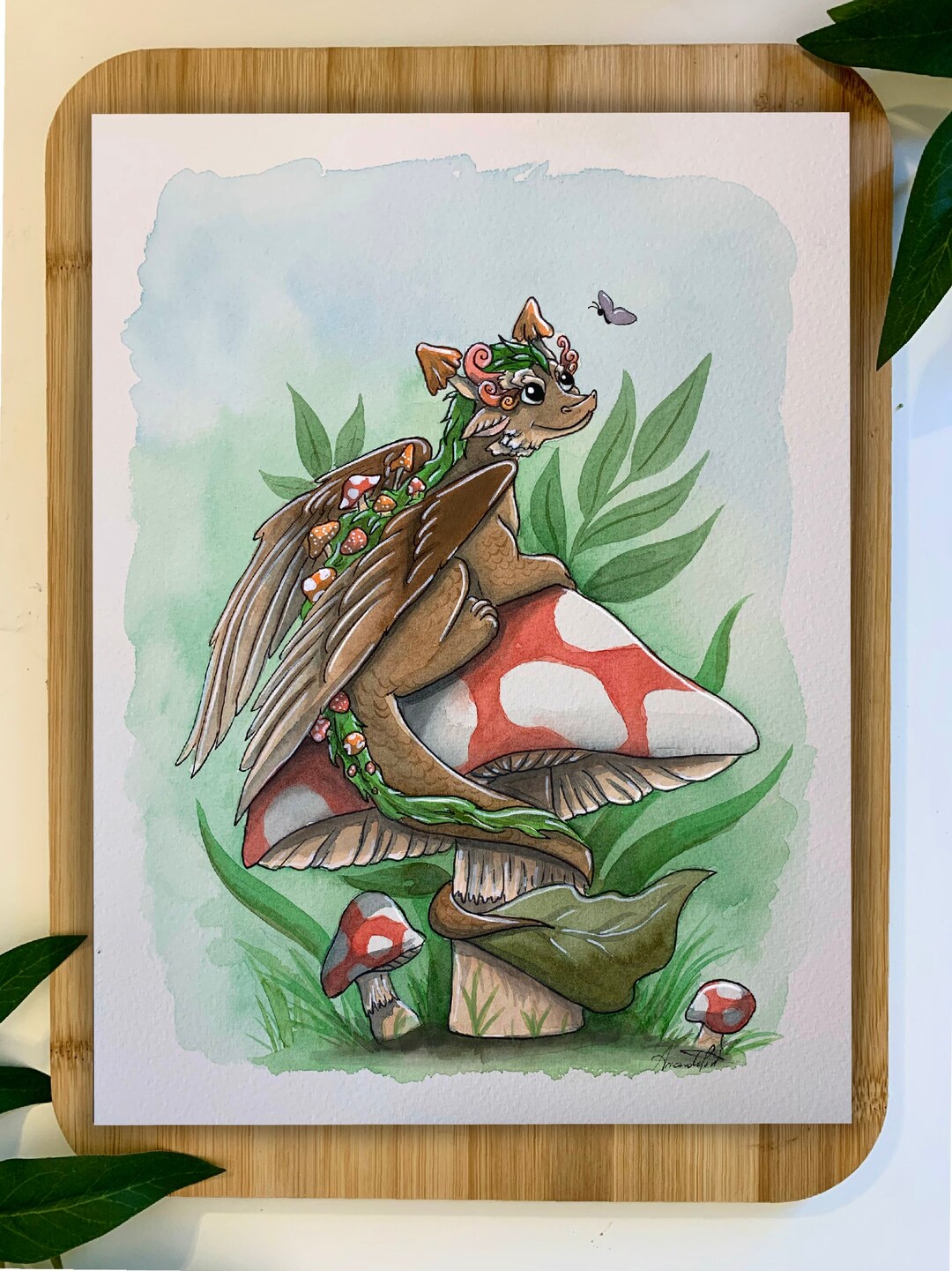 Mushroom Dragon Print | Dragon Decor | Wall Decor | Fantasy Print ...
