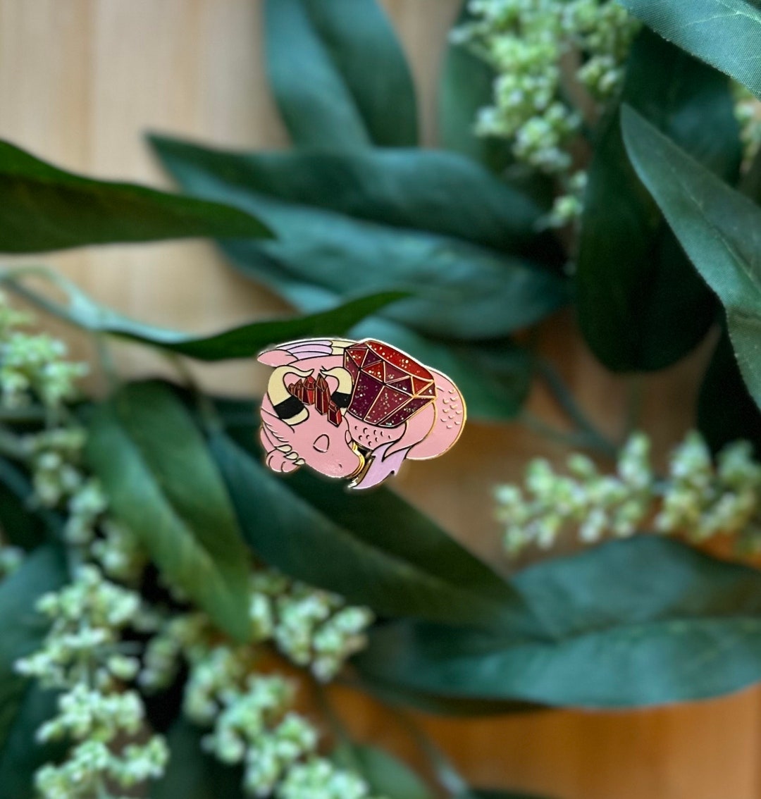 Ruby Crystal Dragon Hard Enamel Pin | Birthstone Pin | Crystal Pins ...