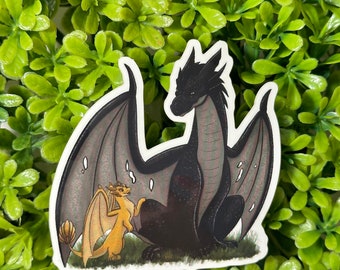 Tairn & Andarna Sticker | Fourth Wing | Licensed Merch |Waterproof Sticker | UV Protected Sticker |  Onyx Storm | Iron Flame Merch