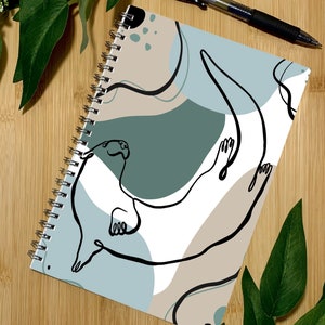 Boho Otter Notebook | Spiral Notebook | Otter Notebook | Otters | Journal |