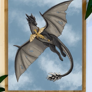 All Saddled Up! Print | Fourth Wing Art | Licensed Bookish Merch | Tairn and Andarna |  Onyx Storm| Art Prints | Iron Flame Merch