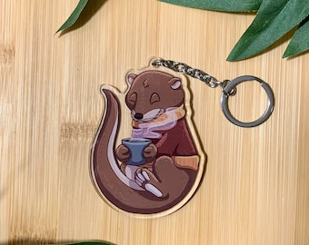 Otterly Delicious Keychain | Otter Keychain | Cute Animal Keychain | Keychain | Backpack Accessories | Otter Gifts | Otters |