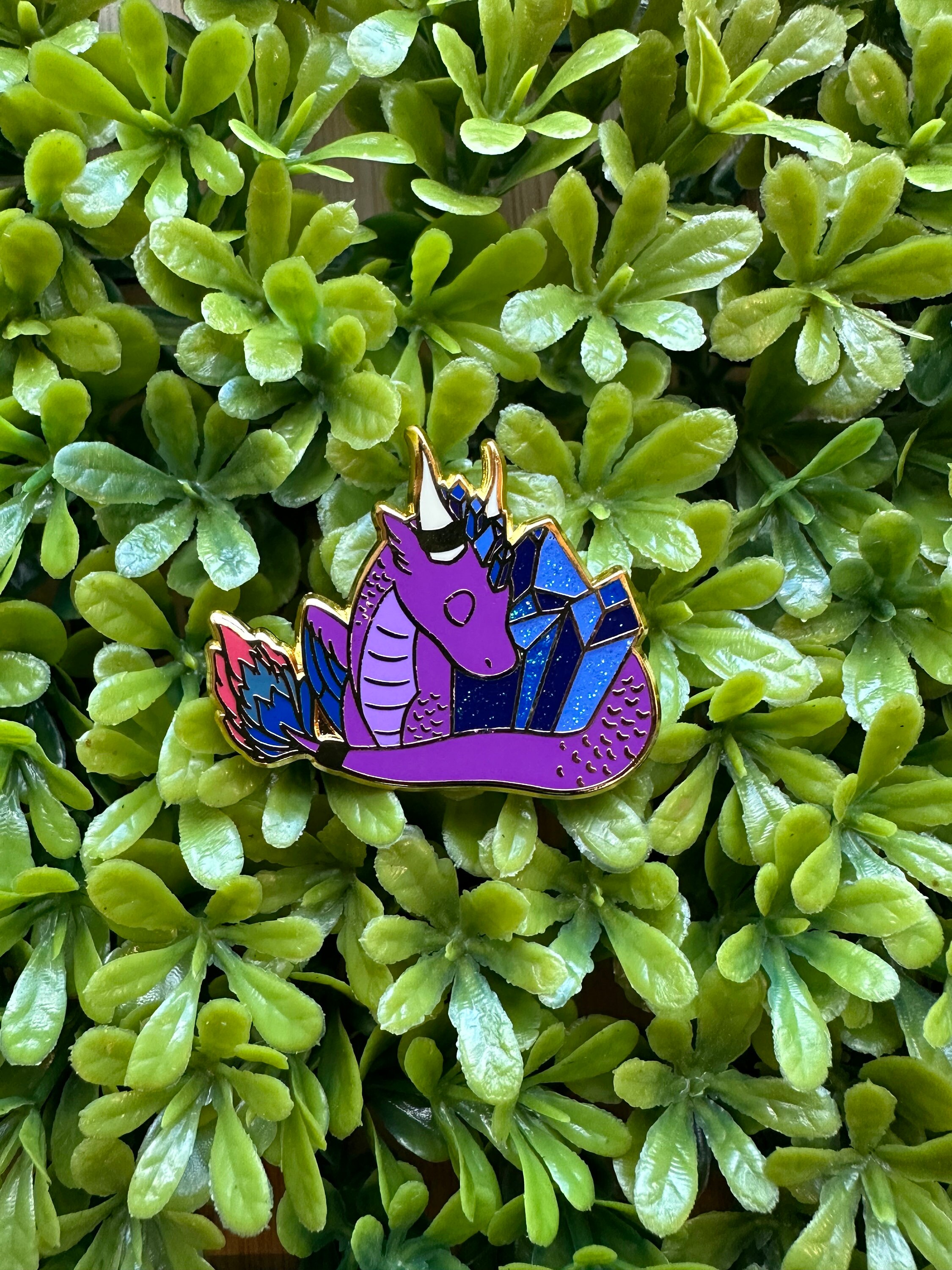 Sapphire Crystal Dragon Hard Enamel Pin | Birthstone Pin | Crystal Pins ...