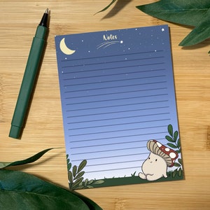 Stargazing Mushroom Notepad | Memo Notepad | Lined Notepad | Fantasy Notepad |