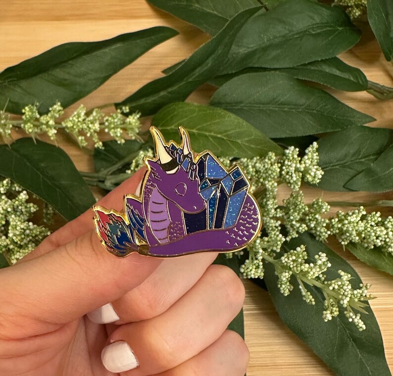 Sapphire Crystal Dragon Hard Enamel Pin | Birthstone Pin | Crystal Pins ...