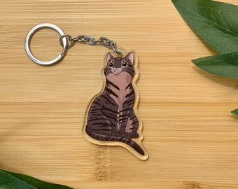 Brown Tabby Keychain | Cat Mom Keychain | Cat Gifts | Cat Keychain |
