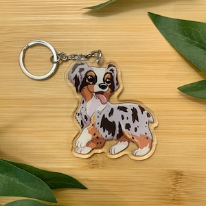 Australian Shepherd Keychain | Dog Mom Keychain | Australian Shepherd Gifts |