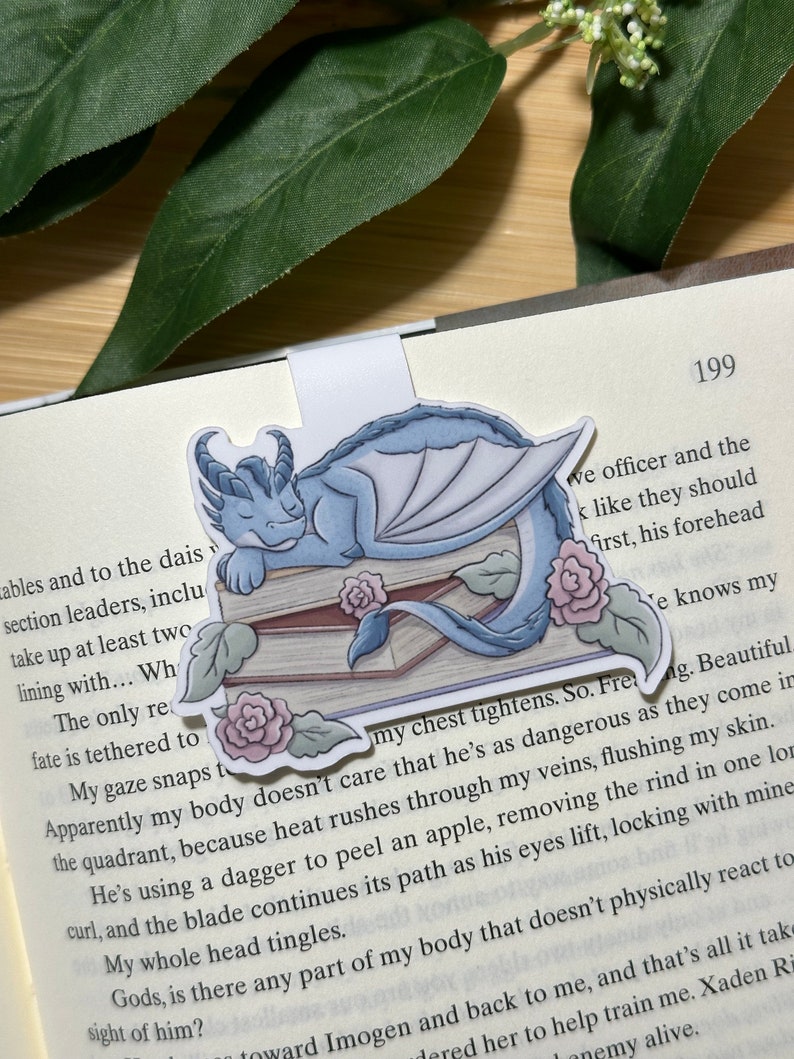Sleepy Book Dragon Magnetic Bookmark | Magnet Bookmarks | Bookmark ...
