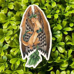Glitter Emerald Dragon Sticker | Dragon Sticker | Waterproof Sticker | UV Protected Sticker |