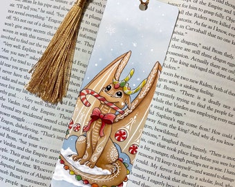 Gingerbread Dragon Bookmark | Book Lover Gifts | Book Accessories | Cute Bookmarks | Dragon Gifts |