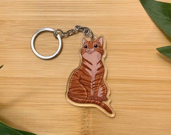 Orange Tabby Keychain | Cat Mom Keychain | Cat Gifts | Cat Keychain |