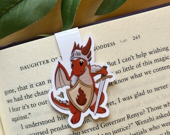 Dragon Knight Magnetic Bookmark | Magnet Bookmarks | Bookmark Magnets | Dragon Bookmarks | Fantasy Bookmark |