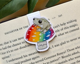 Rainbow Frog Magnetic Bookmark | Magnet Bookmarks | Bookmark Magnets | Frog Bookmarks | Fantasy Bookmark | Whimsical Bookmark |