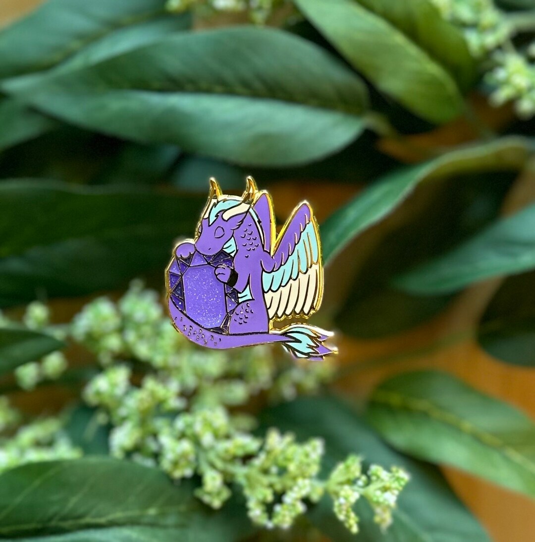 Amethyst Crystal Dragon Hard Enamel Pin | Birthstone Pin | Crystal Pins ...