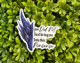You Did Not Bring My Into This Nonsense Sticker | Fourth Wing|Waterproof Sticker| Vinyl Sticker | Iron Flame | Onyx Storm | Sgaeyl and Xaden