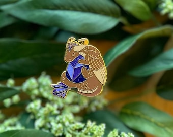 Tanzanite Crystal Dragon Hard Enamel Pin | Birthstone Pin | Crystal Pins |