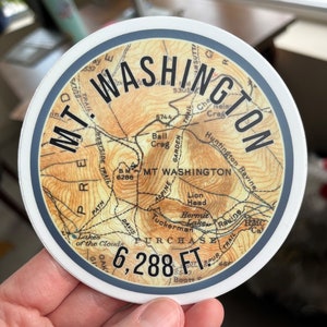 Mt. Washington 10,1 cm runder Vinyl Aufkleber (grau und orange)