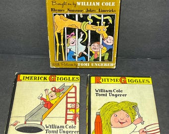 1967 First Edition “A Case of the Giggles” Set William Cole and Tomi Ungerer Original Slipcase 2 Hardcover Volumes