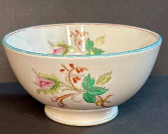 Antique P Regout Maastricht 1836 MOSS ROSE Cranberry Bowl 6” Rare