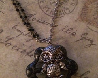 Necklace - Owl on a facuet