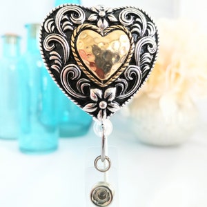 Make a Statement. It's Bold - a Chic Hammered Metal Badge Holder That Gets You Seen.
