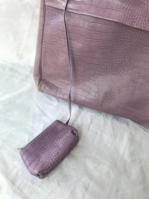 Vintage 80s Sharif Lavender Tote - image 2