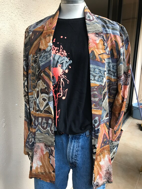 Sale - vintage 90s abstract print blazer