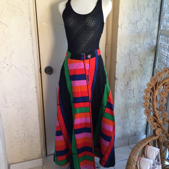 70s Vintage Wrap Maxi Skirt