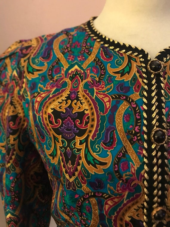 Maggy London paisley silk jacket