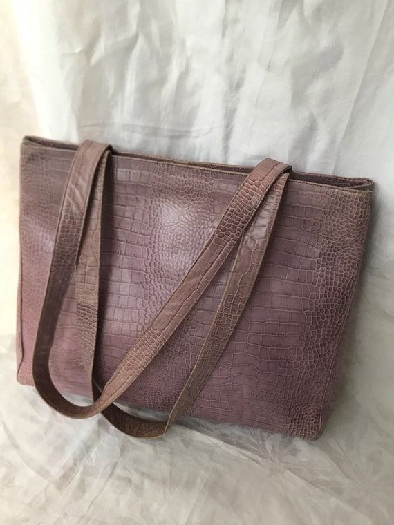 Vintage 80s Sharif Lavender Tote - image 1