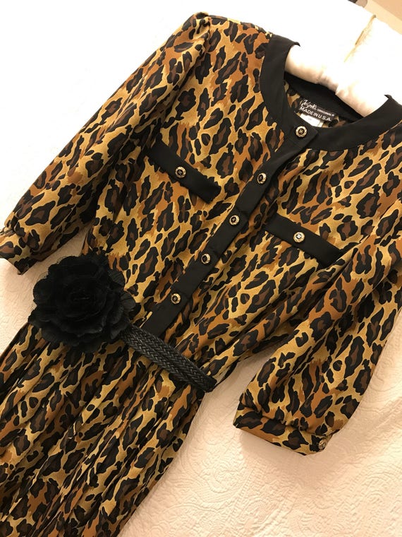 Vintage Leopard Print Dress