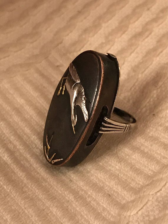 Antique Japanese Shakudo Ring Etsy