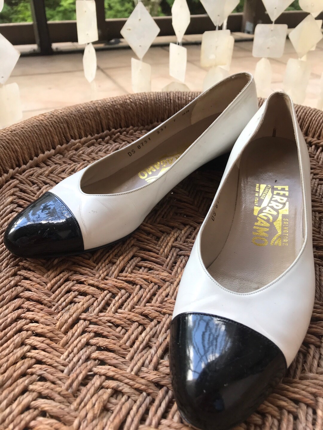 Ferragamo two tone shoes clearance