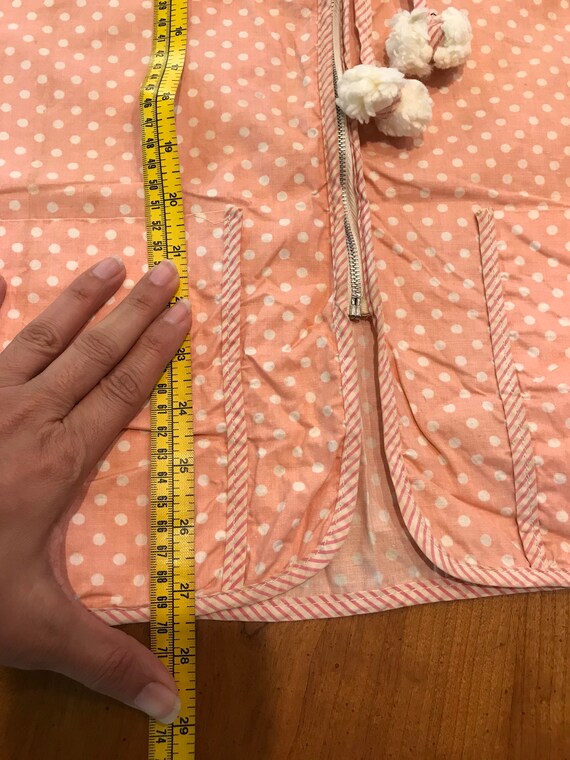 Vintage 60s peach polka dot apron/ vest - image 10