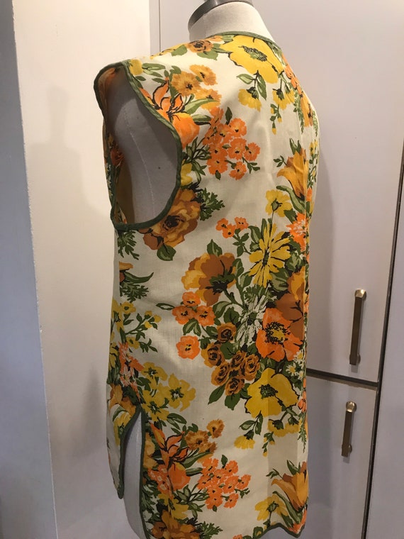 Vintage 60s floral apron / vest - image 2