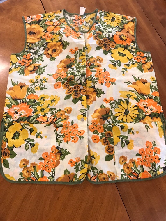 Vintage 60s floral apron / vest - image 3