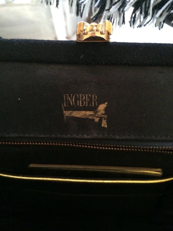 Vintage 1920s Ingber black evening purse - image 3