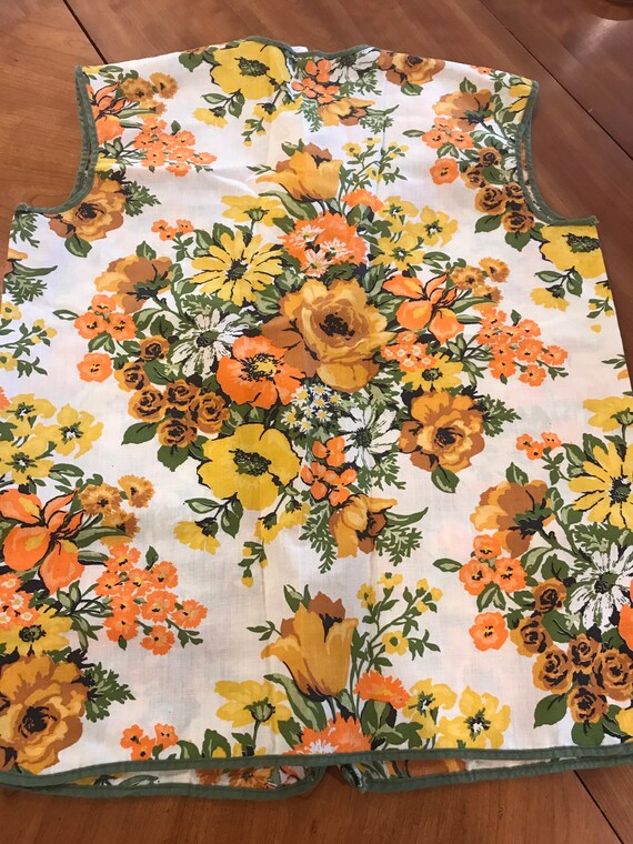 Vintage 60s floral apron / vest - image 4